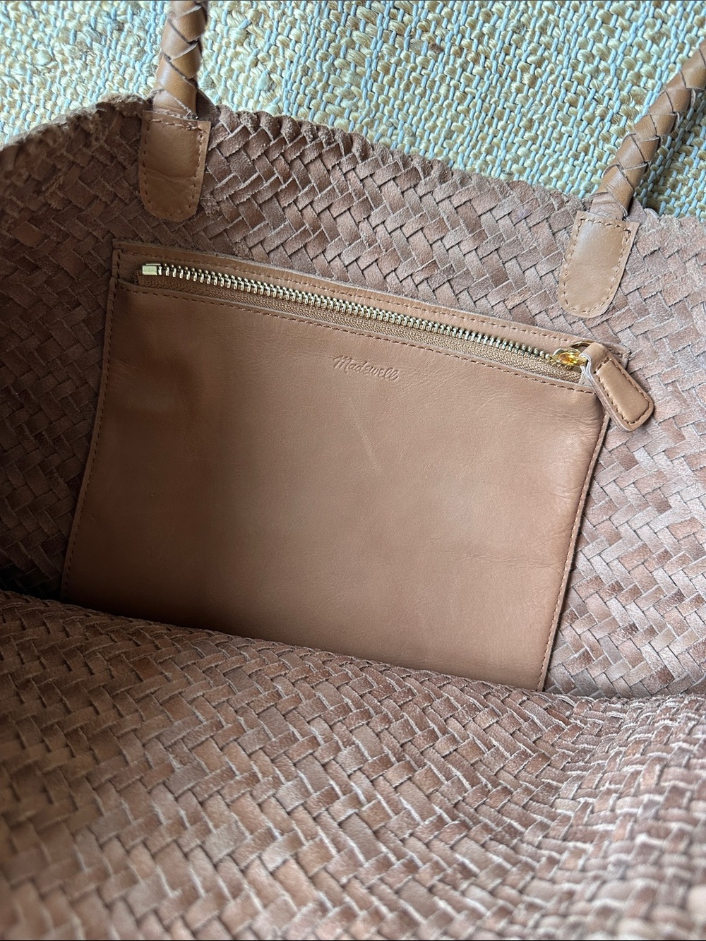 Madewell Woven Leather Tote in Brown - Picture 2 of 8